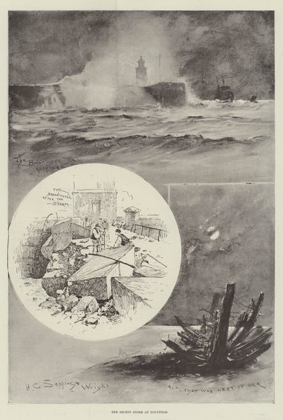 De recente storm bij Holyhead door Henry Charles Seppings Wright