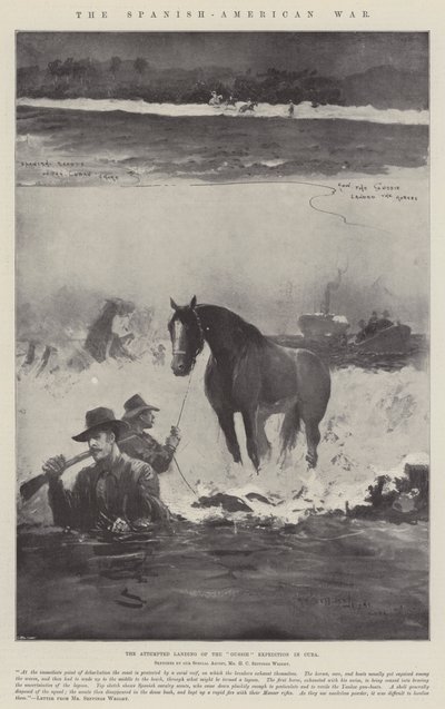 De Spaans-Amerikaanse Oorlog, de Poging tot Landing van de Gussie Expeditie in Cuba door Henry Charles Seppings Wright