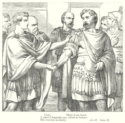 Antonius en Cleopatra (gravure) door Henry Courtney (after) Selous