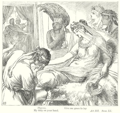 Antonius en Cleopatra (gravure) door Henry Courtney (after) Selous