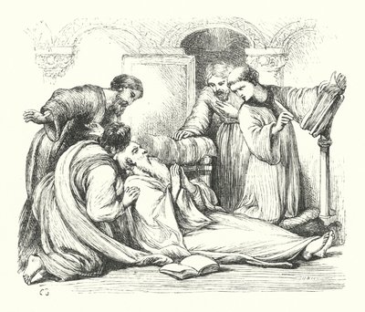 De dood van de Eerbiedwaardige Beda door Henry Courtney (after) Selous