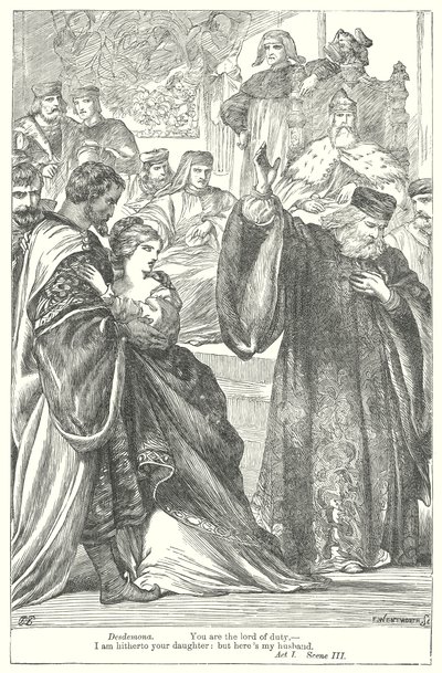 Othello (gravure) door Henry Courtney (after) Selous