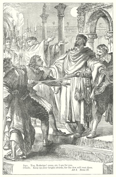 Othello (gravure) door Henry Courtney (after) Selous