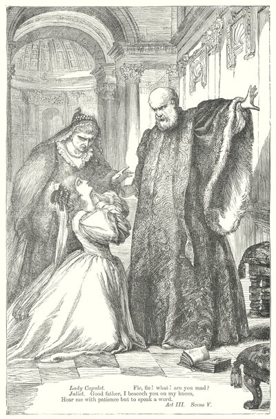 Romeo en Julia (gravure) door Henry Courtney (after) Selous