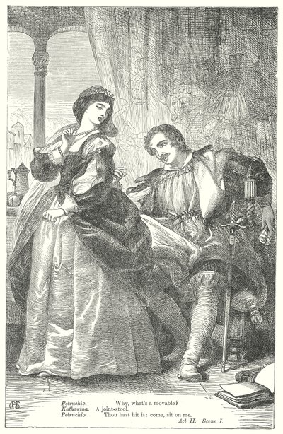 Het temmen van de feeks (gravure) door Henry Courtney (after) Selous