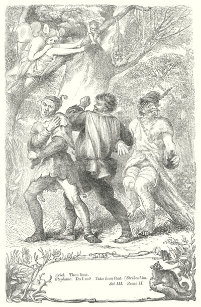 De storm (gravure) door Henry Courtney (after) Selous