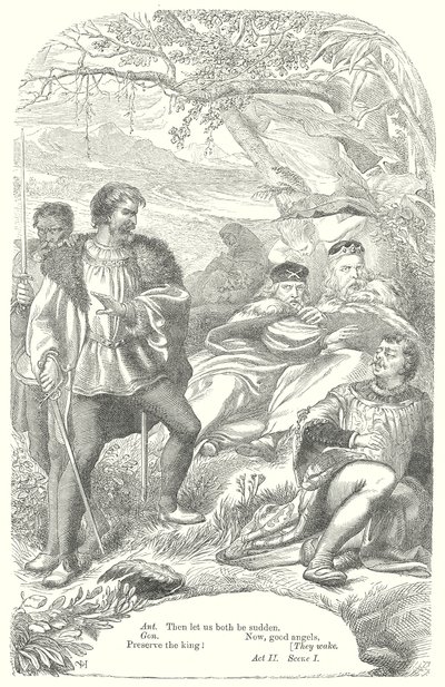 De storm (gravure) door Henry Courtney (after) Selous