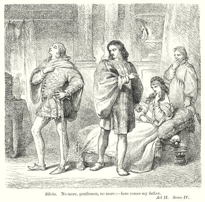 De twee heren van Verona (gravure) door Henry Courtney (after) Selous