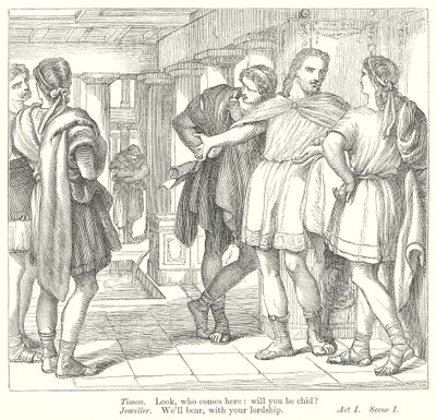 Timon van Athene (gravure) door Henry Courtney (after) Selous