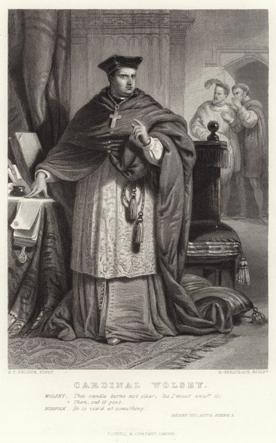 Kardinaal Wolsey, Henry VIII, Act 3, Scene 2 door Henry Courtney Selous