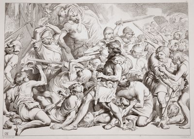 Hoe Hereward Alftruda Redt, illustratie uit Hereward the Great door Charles Kingsley, uitgegeven 1870, gegraveerd door C.G. Lewis door Henry Courtney Selous
