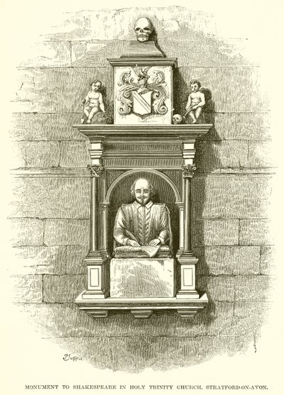 Monument voor Shakespeare in de Holy Trinity Church, Stratford-on-Avon door Henry Courtney Selous