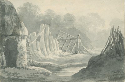 Lichfield - Edial: sepia was tekening, nd [1788-1855] door Henry Curzon Allport