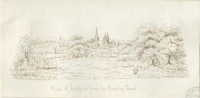Lichfield - Noordaanzicht (veraf) door Henry Curzon Allport