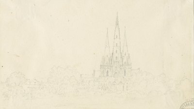 Lichfield Kathedraal - Oostaanzicht door Henry Curzon Allport
