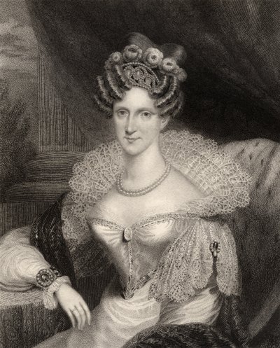 Prinses Adelaide van Saksen-Coburg Meiningen, gegraveerd door H.R. Cook, uit 