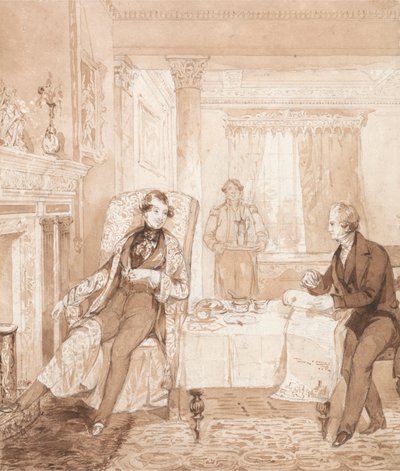 Het leven van een edelman: Scène de eerste - De erfenis door Henry Dawe