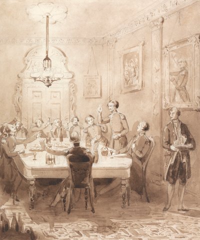Het leven van een edelman: scène de zevende - De eetzaal door Henry Dawe
