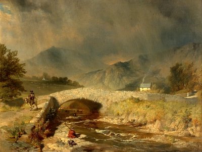 Stormachtig weer bij Ambleside, Cumbria, 1846 door Henry Dawson
