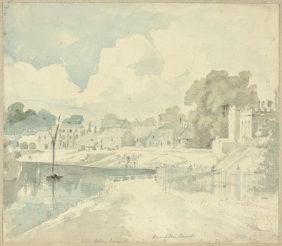 Hampton Court uitzicht vanaf de tuinbank door Henry Edridge