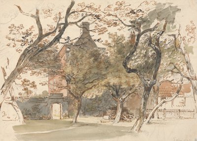 Deel van een Huis en Tuin door Henry Edridge