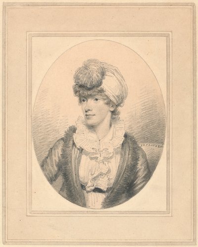 Portret van een jonge dame met een tulband door Henry Edridge