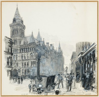 Corporation Road Making, Princess Street en Stadhuis door Henry Edward Tidmarsh