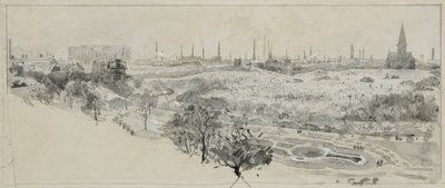 Phillips Park Cemetery en Bradford Road Gasfabriek door Henry Edward Tidmarsh