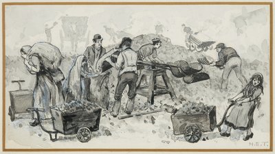 Cokes verkopen bij de gasfabriek door Henry Edward Tidmarsh