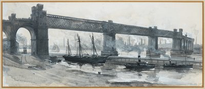 Scheepskanaal, Runcorn Bridge door Henry Edward Tidmarsh