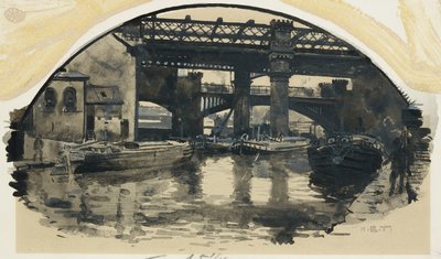 De Oude Bridgewater Kanaal Terminus, Castlefield door Henry Edward Tidmarsh