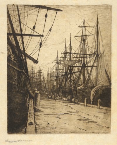 Avond in de Atlantische Docks door Henry Farrer