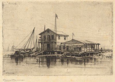Aan de Kreek, Long Island door Henry Farrer