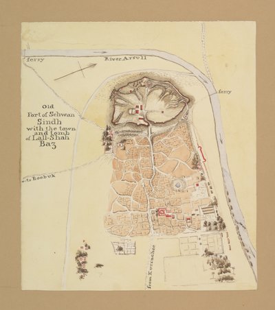 Oude Fort van Sehwan, Sindh door Henry Francis Ainslie