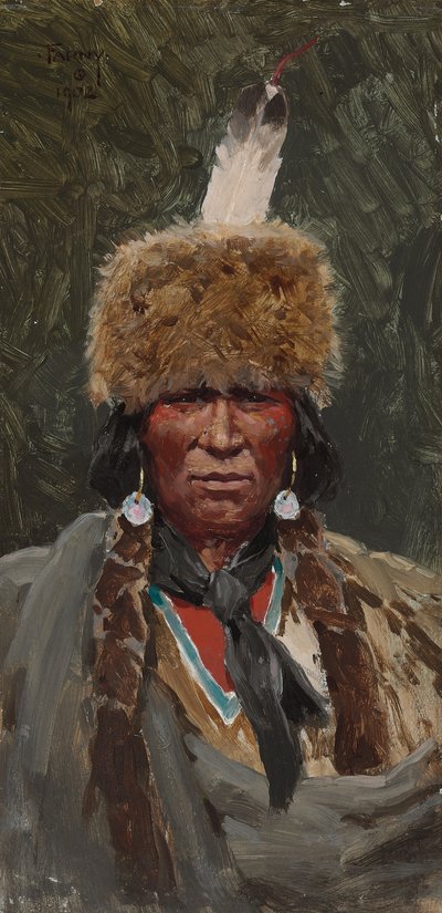 Hoofdman Ogallala Fire, 1902 door Henry Francois Farny