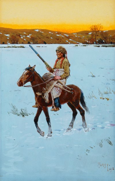 Indiaan terug van de jacht, 1912 door Henry Francois Farny