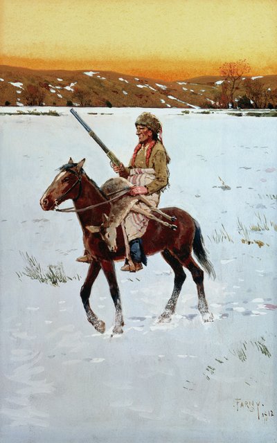 Indiaan Terugkerend van de Jacht door Henry Francois Farny