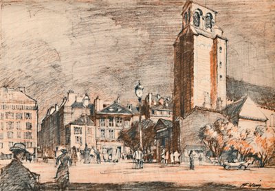 St. Germain Des Pres in de oude wijk, ca. 1927 door Henry Franks Waring