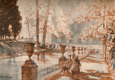 Het Luxemburg Parijs houdt van bomen en kinderen door Henry Franks Waring