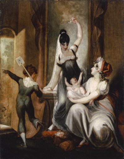 Een moeder met haar gezin op het platteland, 1806-7 door Johann Heinrich Füssli