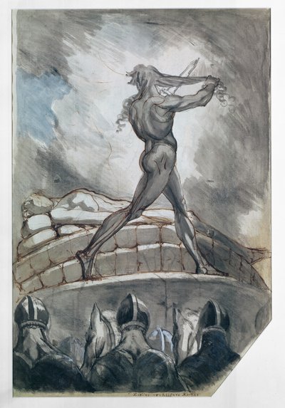 Achilles offert zijn haar voor Patroclus door Johann Heinrich Füssli