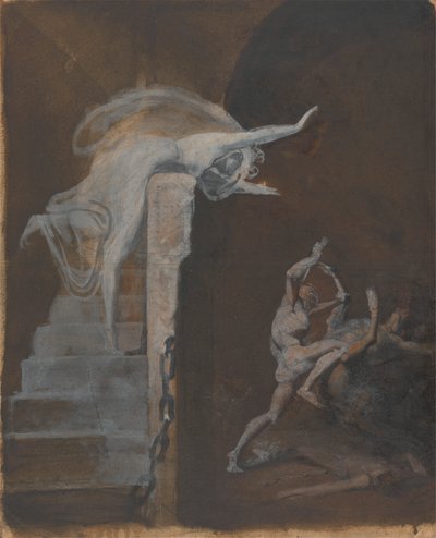 Ariadne die de Strijd van Theseus met de Minotaurus Bekijkt door Johann Heinrich Füssli