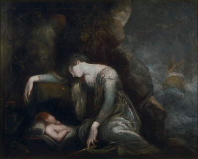 Danaë en Perseus op Seriphos(?) door Johann Heinrich Füssli