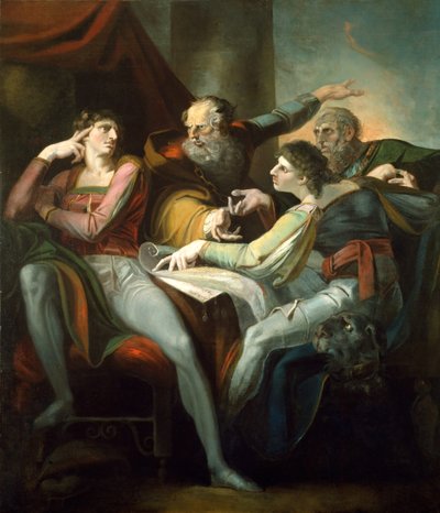 Geschil tussen Hotspur, Glendower, Mortimer en Worcester, 1784 door Johann Heinrich Füssli