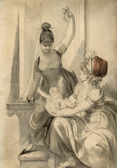 Moeder en haar familie op het platteland door Henry Fuseli