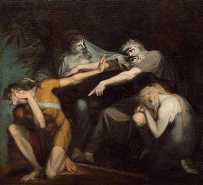 Oedipus vervloekt zijn zoon Polynices door Johann Heinrich Füssli