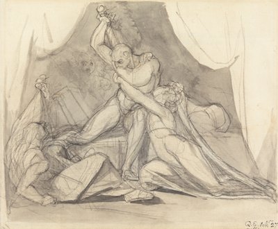 Percival bevrijdt Belisane van de betovering van Urma door Johann Heinrich Füssli