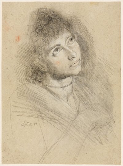 Portret van een Vrouw (Martha Hess) door Johann Heinrich Füssli