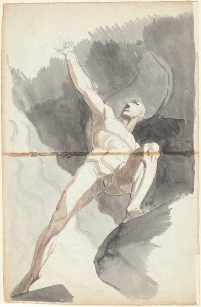 Satan tart de machten van de hemel door Johann Heinrich Füssli