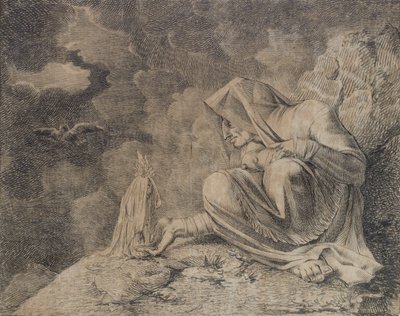 De heks en de alruin, circa 1812 door Johann Heinrich Füssli